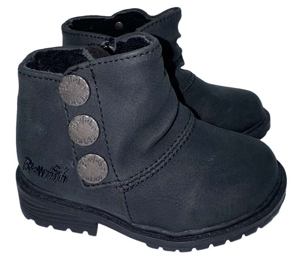 Blowfish Malibu Girls Black Ankle Boots Size 13 M EU 31 Side Zip